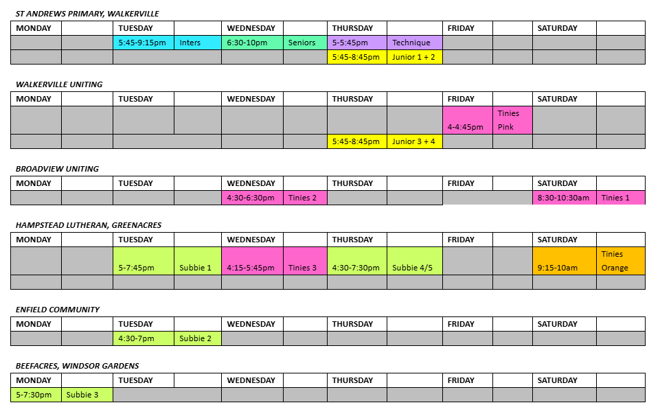 Timetable